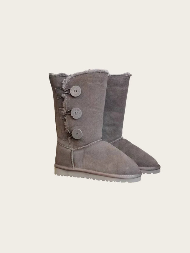 2026  HOT Women's shoes adult genuine leather wool comfortable warm snow boots fashionable height increase wear-resistant soft