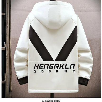 Winter Tracksuit Men Warm Sports Printed Thick Suit Mens Casual Hooded jacket+Pants Sweatsuit Male 2 Piece Sportswear