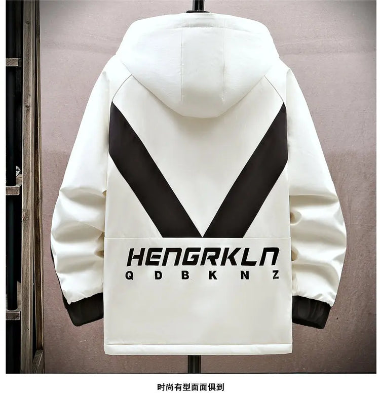 Winter Tracksuit Men Warm Sports Printed Thick Suit Mens Casual Hooded jacket+Pants Sweatsuit Male 2 Piece Sportswear