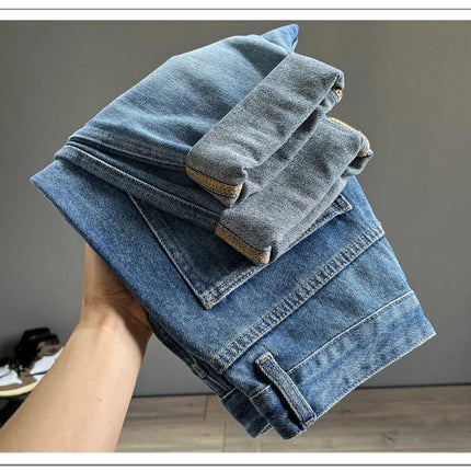 Ripped Jeans Men New Personality Fashion Vintage Blue Streetwear Baggy Denim Pants Casual Tapered Hole Frayed Trousers Male PlatiNum