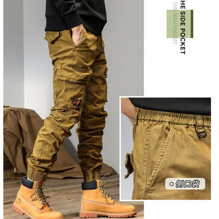 CAAYU Joggers Cargo Pants Men Casual Y2k MultiPocket Male Trousers Sweatpants Streetwear Techwear Tactical Track Black Pants Men