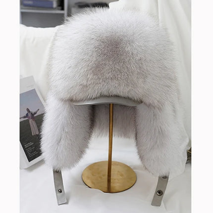 2026 Cap 100% Raccoon Dog Full Fur Fox Fur Hat Men's Fur Ear Protection Winter Thickened and Warm Russian Hat Men's Trend