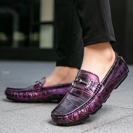 Scarpe Casual da Uomo, Mocassini con Finiture Metalliche, Comodi e Morbidi Slip-on per Adulti