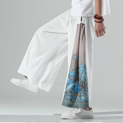 Nuovi pantaloni da uomo e da donna Chinoiserie moda giapponese pantaloni sportivi da uomo larghi di grandi dimensioni abbinati a pantaloni larghi di grandi dimensioni