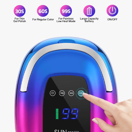 48 LEDs ,200W UV Nail Lamp , LCD Screen, Rechargeable – Cures All Gel Nails, Manicure & Nail Art Tool