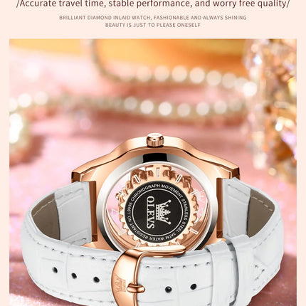 OLEVS 9996 Orologio Elegante di Lusso da Donna, Orologio al Quarzo Scheletrato, Impermeabile, con Quadrante Luminoso e Diamanti, Regalo Originale platinumshop