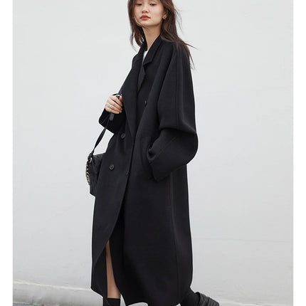 CHIC VEN Women Long Double-sided Woolen Coats Retro Loose Female Overcoat Double Breasted Ladies Windbreak Autumn Winter 2026