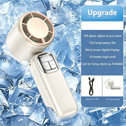 Ventilatore Portatile Lenovo, Raffreddatore USB Ricaricabile con Motore Brushless, Ventola Turbo ad Alta Velocità 199 per Viaggi, Ufficio e Attività all'Aperto