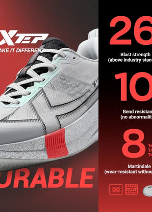 Xtep 2000km 5.0 Running Shoes Soft Universal Sneakers Cushion Durable Jogging Wear-Resistant Lightweight Shoes 874119110023 PlatiNum