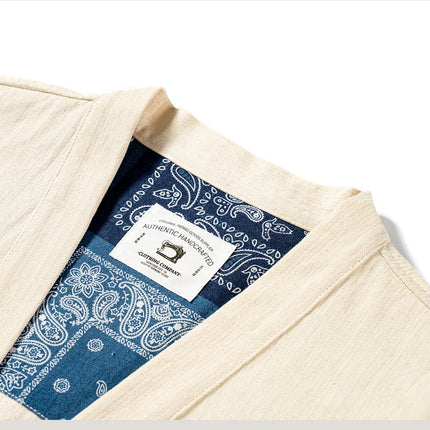 Sports Jacket, Japanese Retro Shirt, Shoulder Length Sportswear, Loose Seven Quarter Sleeves, Solid Color Casual Cardigan