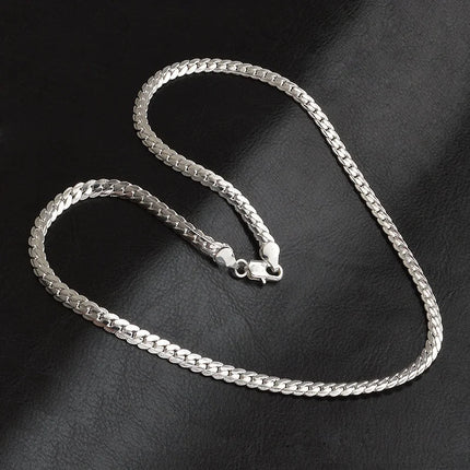 20-60 cm 5 mm colore argento marchio di lusso design nobile collana a catena per donna uomo moda gioielli di fidanzamento di nozze PlatiNum