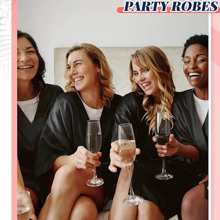 Set da 8/12 pezzi di vestaglie in raso di seta per feste spa, matrimoni, compleanni, per la sposa e per pigiama party