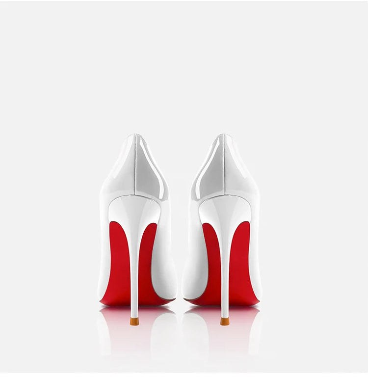 Tacchi da donna Colore nudo Tacco alto elegante da donna Scarpe nere di lusso donna 2025 Fondo rosso lucido Punta a punta Party Ladies Women platinumshop