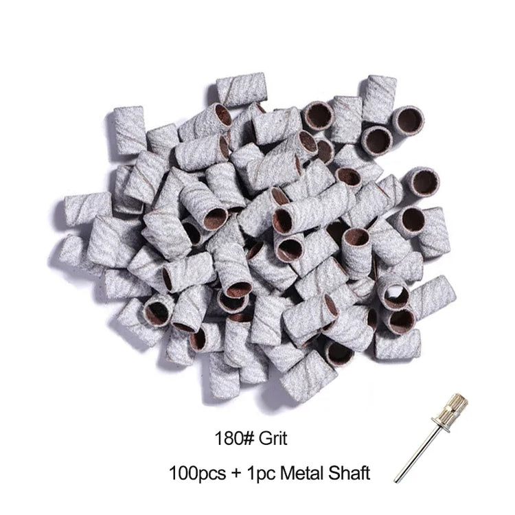 Nail Sanding Ring Bands 80/120/180/240 Grit Electric Manicure Drill Grinding Heads UV Gel Polish Removal Pedicure Abrasive Tools 2028