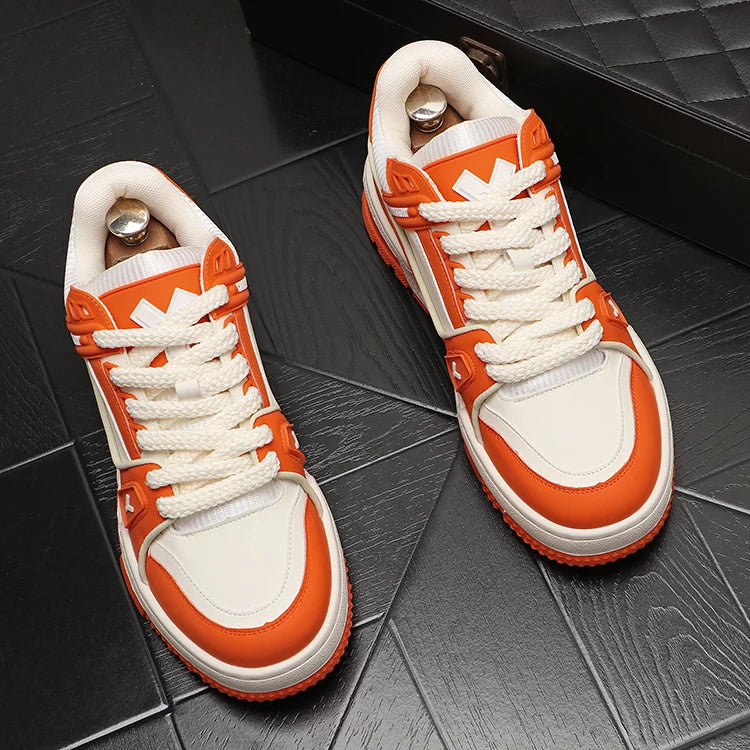 New Men White Red Breathable Pattern All Match Brand Shoes Causal Flats Loafers Sports Walking Sneakers Zapatos Hombre