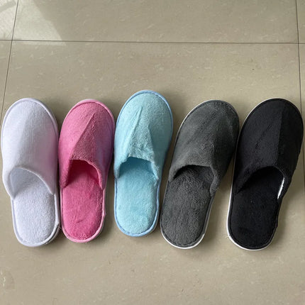 5 pairs/lot men women disposable hotel slippers guest cotton slides home travel SPA slipper hospitality cheap indoor slip-on