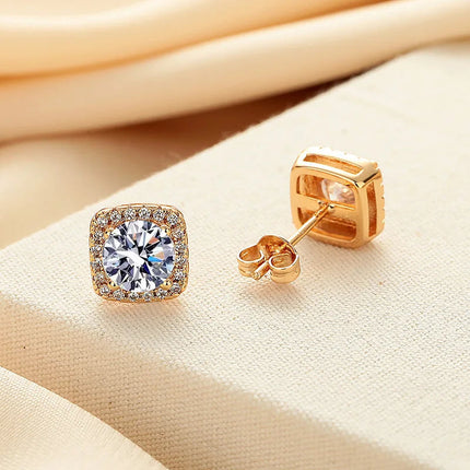 Promotion Moissanite Earrings for Women Pass Diamond Test Pen 100%  With Certificate Ear Studs 925 Sterling Silver Fine Jewelry PlatiNum