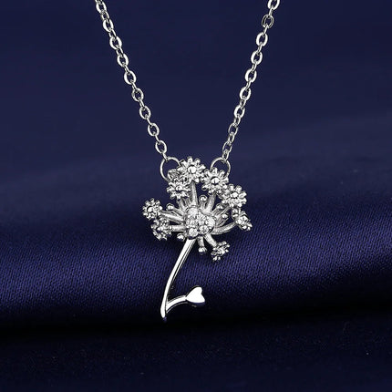 925 Sterling Silver Necklace For Women Round Pendent Sparkling Pave CZ Necklace Fashion Anniversary Birthday Jewelry Gifts N325 PlatiNum