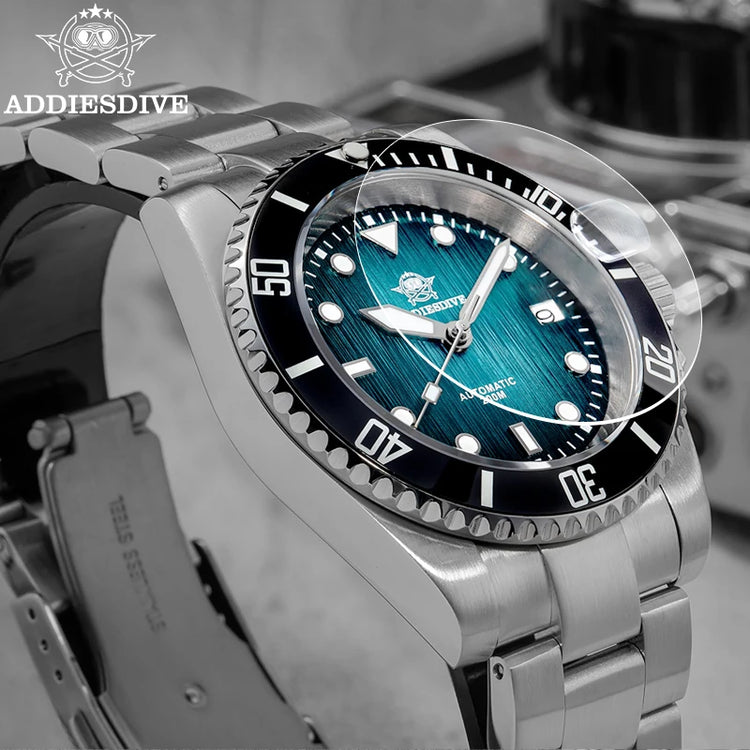 ADDIESDIVE Men's Dive Watch Automatic Mechanical 8215 Sapphire Glass BGW9 Super Luminous 200M Waterproof Men's Watch AD2536