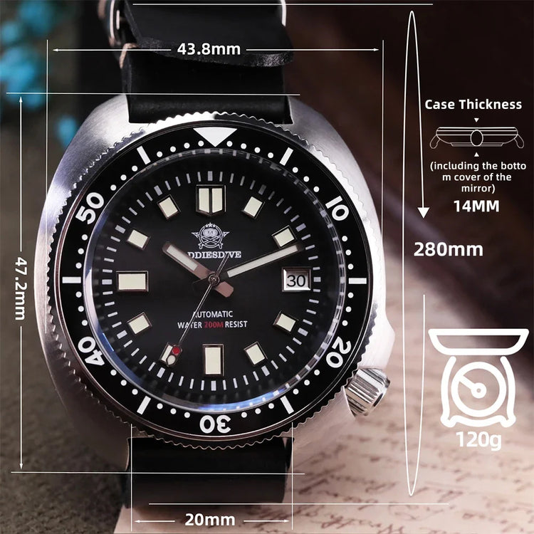 ADDIESDIVE Men's Watch Sapphire Glass Stainless Steel NH35 Automatic Mechanical Watch BGW9 Luminous 200m Waterproof Dive Watch