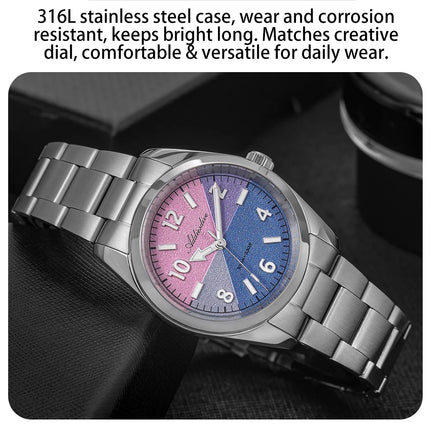 ADDIESDIVE Watch Men 2026 New 36mm Quartz Wristwatch AD2555 Sapphire 100m Waterproof BGW9 Luminous 316L Stainless Steel Watches