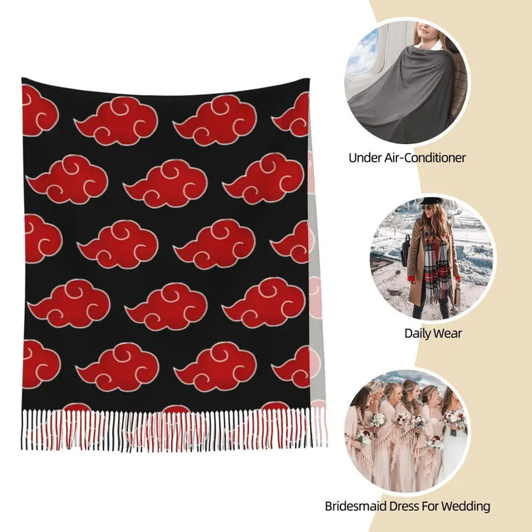 Neji Cloud Japanese Anime Shawl Wraps Women Winter Long Soft Scarf Pashmina Tassel Scarves