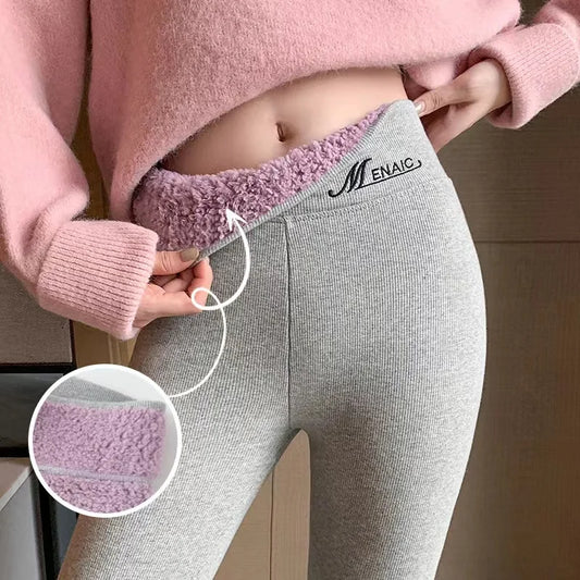 2025 Winter Women's Pants Warm Leggings High Waist Leggings Women Solid Comfortable Thick Bottom Stretchy Leggin Female Clothing