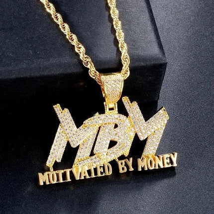 Hip Hop Ice Out Dollar Money Bag Necklace Shiny Cubic Zirconia Wallet Pendant for Men Women Hip Hop Rock Rap Cool Jewelry PlatiNum