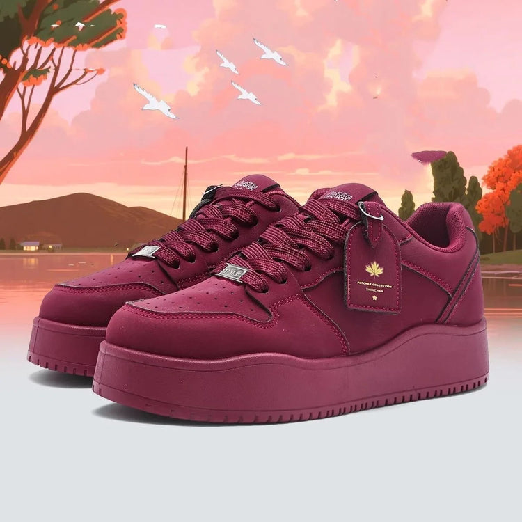 Men Outdoor Leather Shoes Flat Classic Black Sports Shoes Lace Up Skateboard Board Shoe Walking Male Leisure Running Sneakers