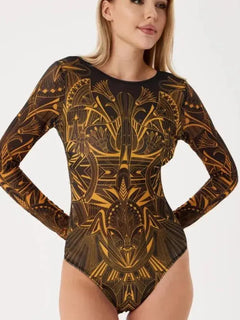 Neuer sexy hoch taillierter Badeanzug für Frauen, Sommer-Bikini-Set, langärmeliger Badeanzug für Damen, Strandbekleidung für Frauen