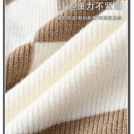 2023 New Style Turtleneck Sweater Men Pullovers Autumn Winter Soft Lightweight Warm Knitted Jumper Hombre Plaid Sweater