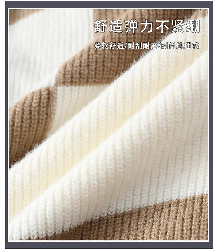 2023 New Style Turtleneck Sweater Men Pullovers Autumn Winter Soft Lightweight Warm Knitted Jumper Hombre Plaid Sweater