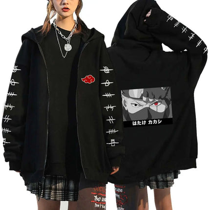 Naruto Printed Zipper Hoodie for Men and Women Casual Hoodie, Organized Top Jacket, Outerwear