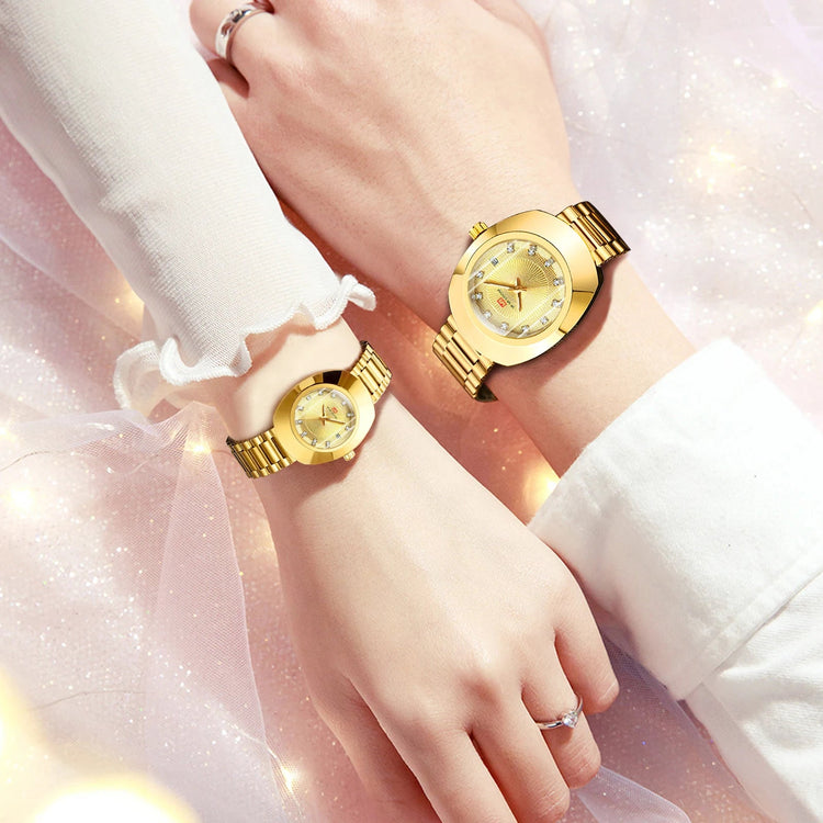 2024 nuove donne orologio ovale 34mm movimento al quarzo in acciaio inossidabile marchio di lusso acqua diamante oro nero vestito casual orologio da banchetto platinumshop