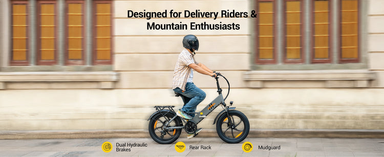Bicicletta Elettrica Pieghevole HillMiles Mile2 per Adulti, Motore 250W, Batteria 36V13AH, Bici Elettrica da Città per Pendolari, Pneumatici Fat da 20 Pollici