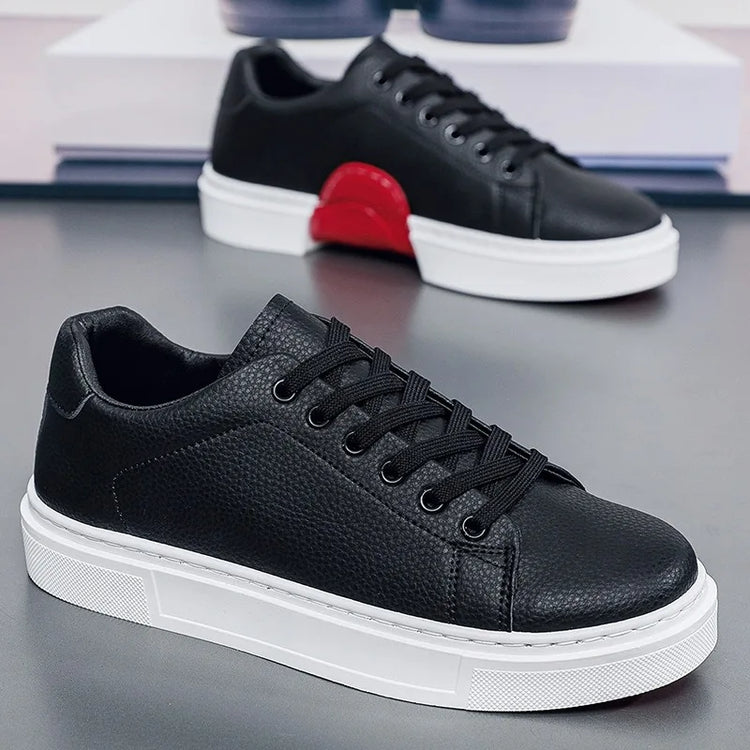 Fashion Men's Sneakers High Quality Leather Casual Shoes Luxury Business Office Shoes Trendy Skateboard Shoes Zapatillas Hombre