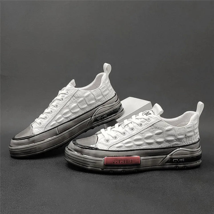 New Designers Genuine Leather Alligator Pattern All Match Sneaker For Men Casual Shoes Flats Walking Footwear Zapatos Hombre