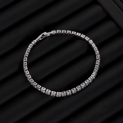 4mm Micro-inlaid Zircon Tennis Bracelet for Women 2025 New Men Bracelet Homme Jewelry Accessories Wholesale PlatiNum