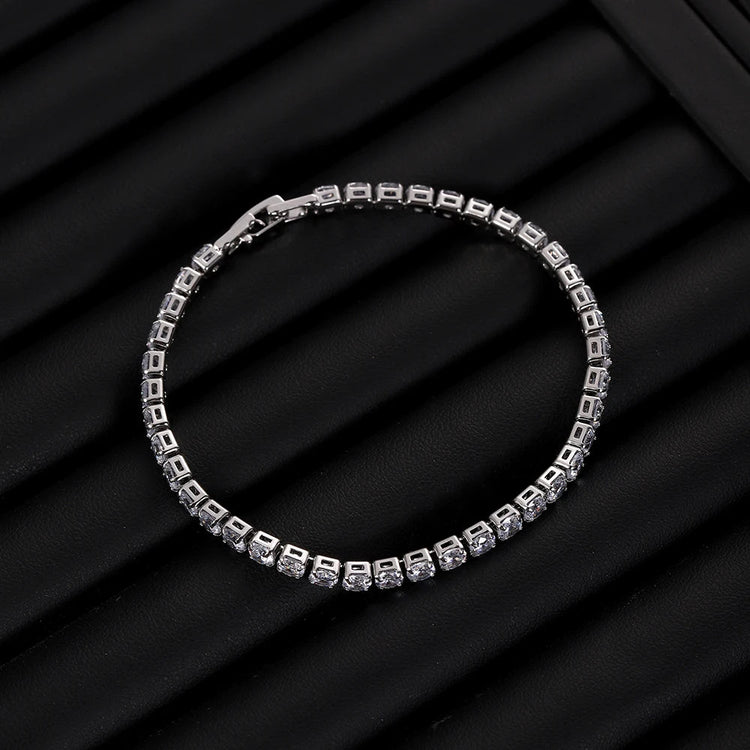 4mm Micro-inlaid Zircon Tennis Bracelet for Women 2025 New Men Bracelet Homme Jewelry Accessories Wholesale PlatiNum