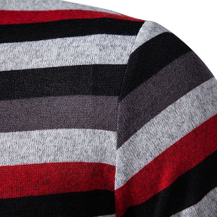 Men's Summer Short Sleeve Polo Shirts, Striped Lapel Collar T-shirts, T19
