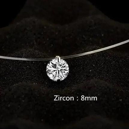 1ct Moissanite diamante S925 argento sterling invisibile trasparente lenza clavicola collana a catena gioielli da donna PlatiNum
