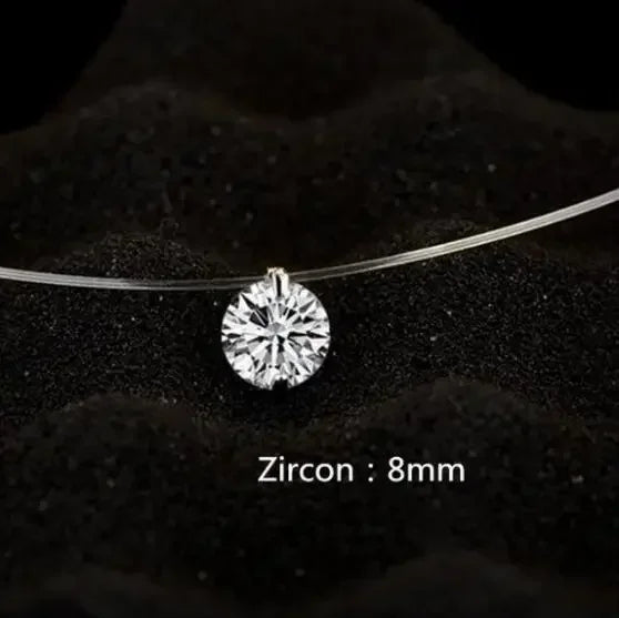 1ct Moissanite diamante S925 argento sterling invisibile trasparente lenza clavicola collana a catena gioielli da donna PlatiNum