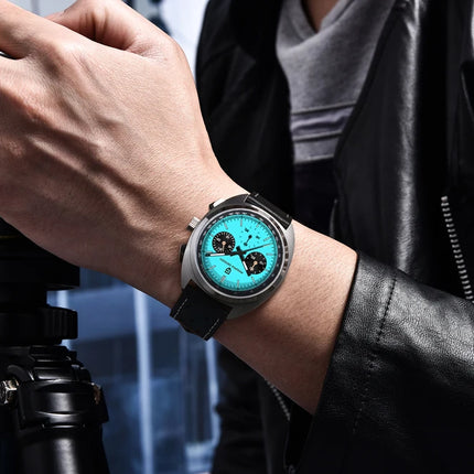Orologio da Uomo PAGANI DESIGN, Quadrante Blu Retrò, Cronografo al Quarzo, Movimento Giapponese VK63, Vetro Zaffiro, Nuovo Modello 2026 Impermeabile