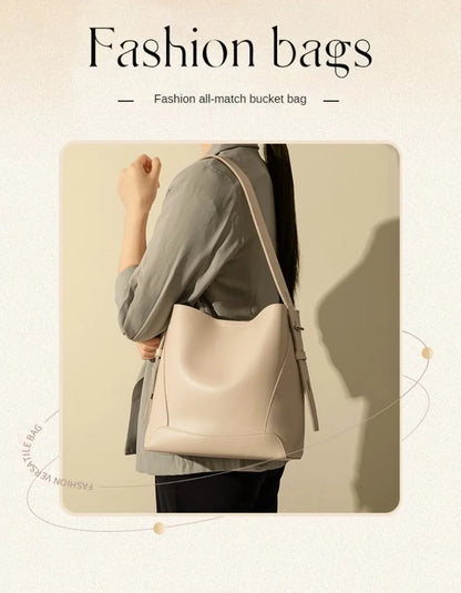 2025 New Fashion Women's Tote Bag High-end Large Capacity Bucket Bag Soft Leather Multifunctional Practical Crossbody Bag Cabas