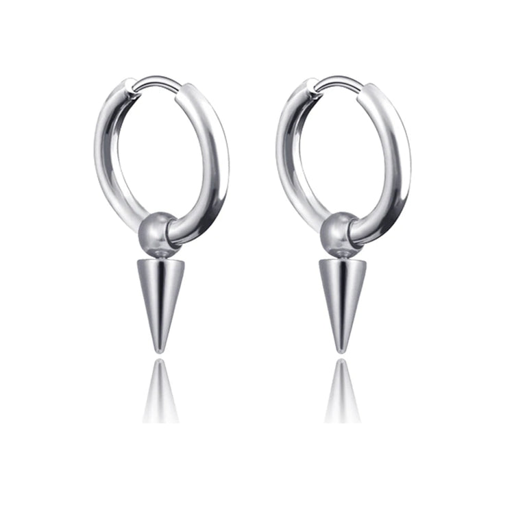 Long Hanging Crosses Leaves Pendants Hoops Woman Earrings Man Vintage Stainless steel Hip Hop Ear Piercing Jewelry Accessories PlatiNum