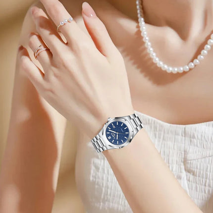 LIGE Orologio da donna elegante e lussuoso, orologio classico alla moda con data automatica, cinturino in acciaio inossidabile, orologi luminosi impermeabili per donna, regalo per signora platinumshop