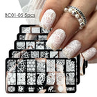 5 Sheets Lace Flowers Nail Stamping Plates Mandala Geometric Nail Art Stamp Templates Polish Printing Stencils Manicure Tools