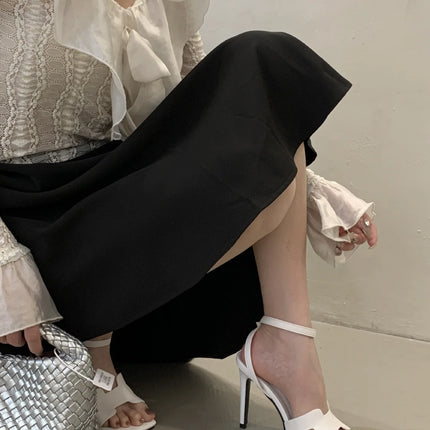 Alionly 2026 New Summer Fashion Open Toe Sandals Women Metal Buckle Narrow Band Thin Low Heel Gladiator Party Shoes