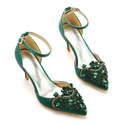 Sandali con tacco alto a punta décolleté da donna scarpe con scollo a barchetta firmate scarpe da sposa da donna scarpe da sera con tacco blu navy