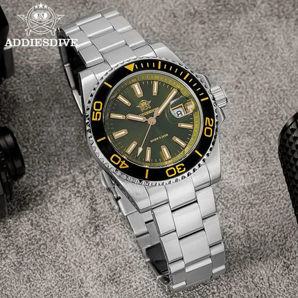 ADDIESDIVE 41MM Watch Men's AD2510 200m Waterproof Outdoor Sports Watch  Luminous Quartz Watch Relogios Masculino 316L Steel